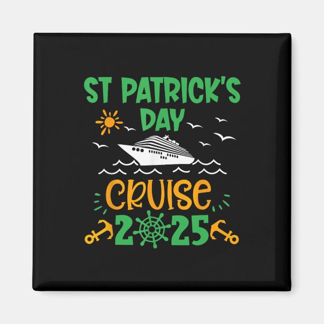 Aimant Jour de la Saint Patrick Cruise Squad 2025 Amusant (Devant)