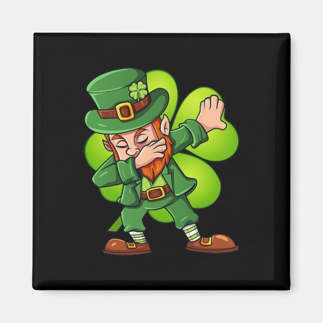Aimant Jour de la Saint Patrick Dabbing Leprechaun Clover (Devant)
