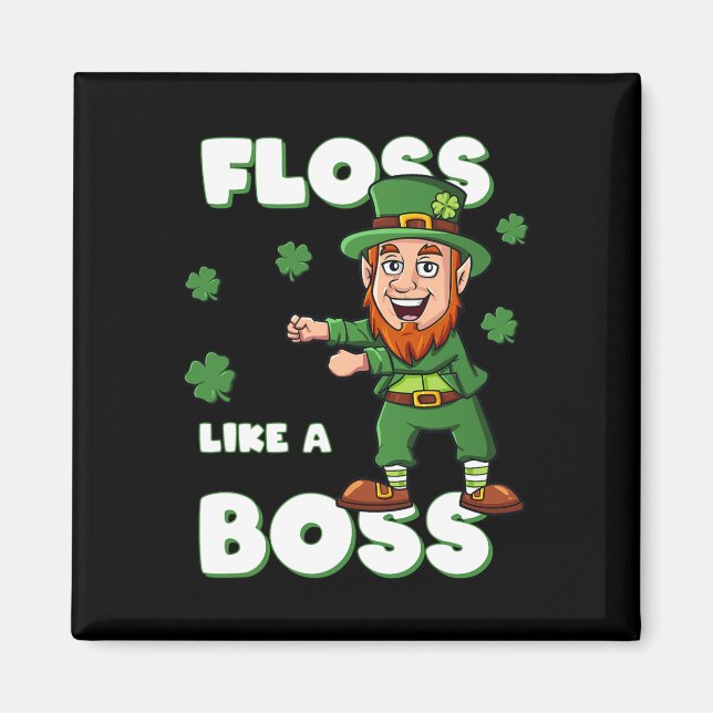Aimant Jour de la Saint Patrick Floss Comme Un Patron Lep (Devant)