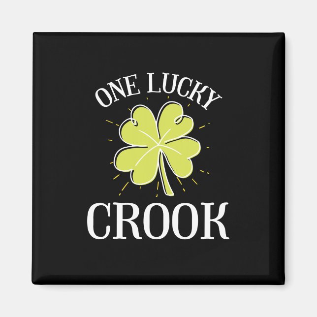 Aimant Jour de la Saint Patrick Lucky Crook cadeau (Devant)
