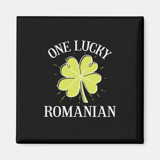 Aimant Jour de la Saint Patrick Lucky roumain cadeau (Devant)