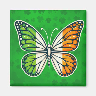 Aimant Jour de la Saint-Patrick papillon irlandais