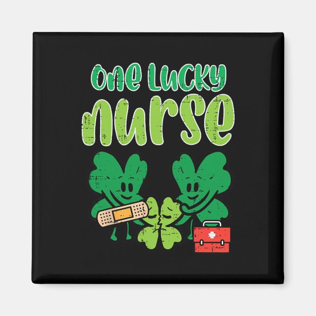 Aimant Jour de la Saint-Patrick Une infirmière chanceuse  (Devant)