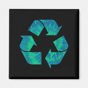 Aimant Jour de la Terre Tie Dye Symbole de recyclage Tie