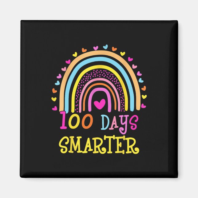 Aimant Jour De L'École Enseignant 100 Jours Arc-En-Ciel S (Devant)