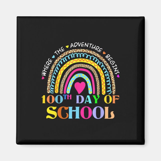 Aimant Jour De L'École Enseignant - 100 Jours Smarter Arc (Devant)