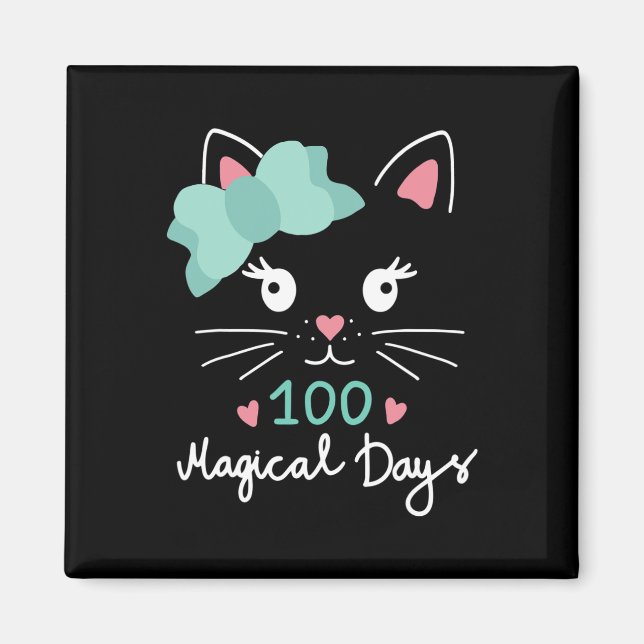 Aimant Jour De L'École Kitty Chat 100 Jours Magiques Ense (Devant)