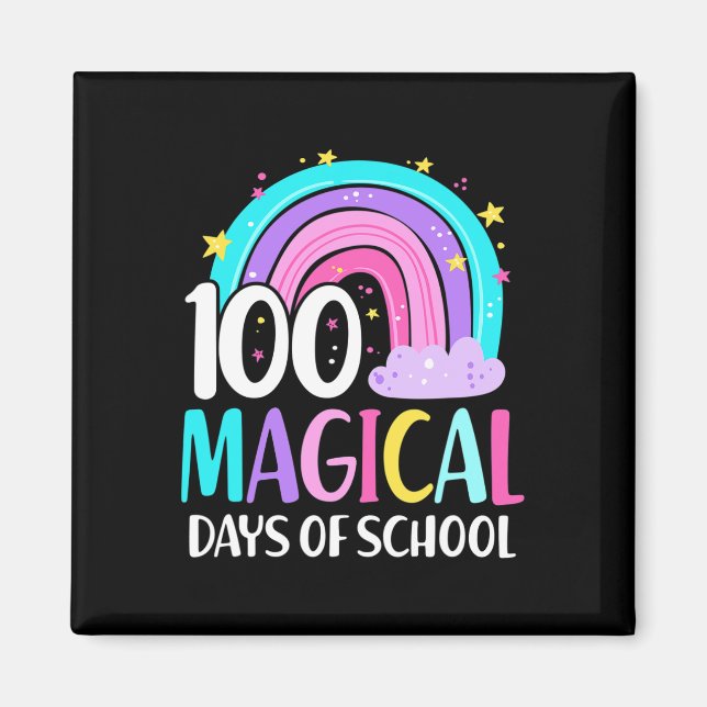 Aimant Jour De L'École Rainbow Magical 100 Jours De L'Éco (Devant)