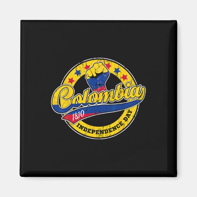 Aimant Jour de l'indépendance Drapeau de la Colombie Styl (Devant)