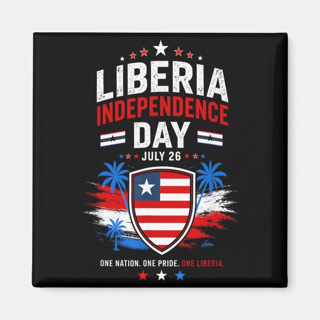 Aimant Jour de l'indépendance du Liberia 26 juillet Drape (Devant)