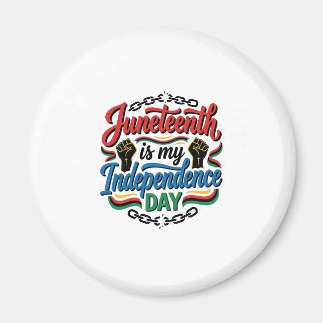 Aimant Jour de l'indépendance Juneteenth modèle de t-shir (Devant)