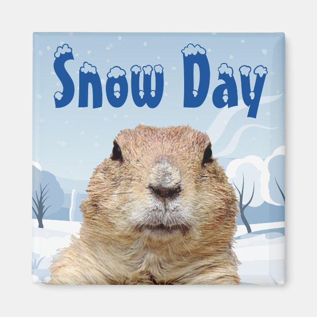 Aimant Jour de neige de la marmotte (Devant)