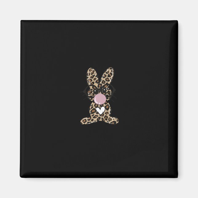 Aimant Jour de Pâques de Lapin Léopard Feu de Bulle (Devant)