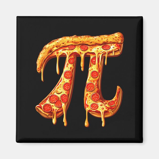 Aimant Jour de Pi Symbole Pi Pizza Drôle Math Nourriture  (Devant)