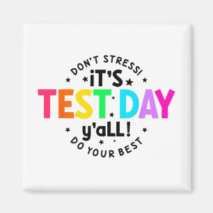Aimant Jour De Test Yall Funny Test Day Pour Les Étudiant