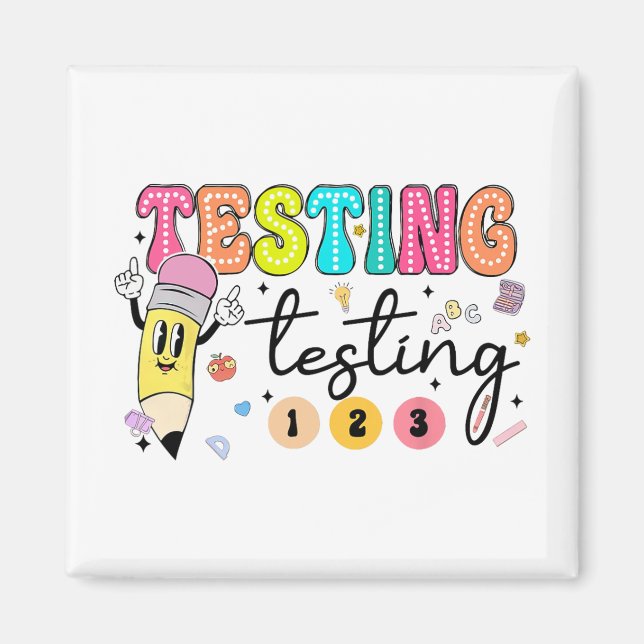 Aimant Jour de test Yall Test Day Enseignant (Devant)