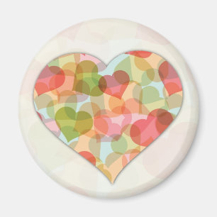 Aimant Jour de Valentines heureux avec les coeurs coloré