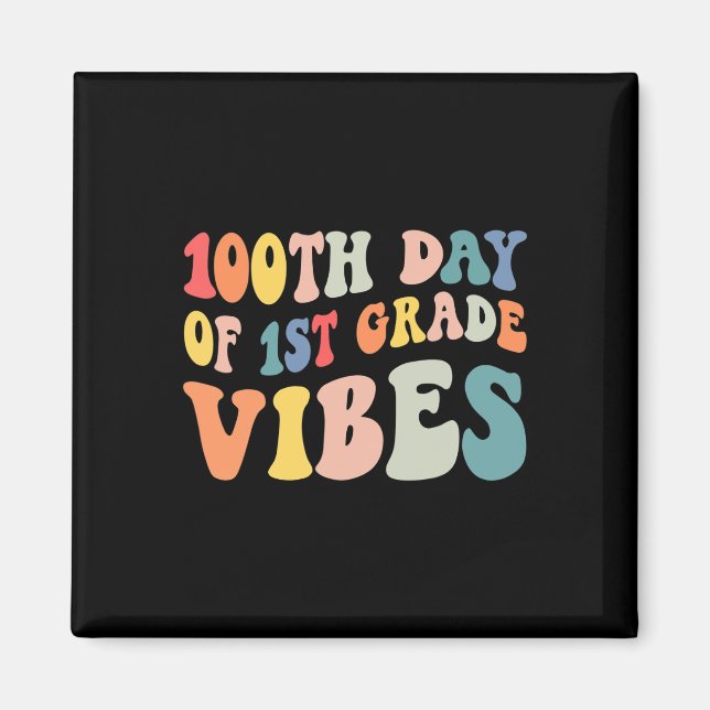 Aimant Jour De Vibes De Première Année Retro Enseignant H (Devant)