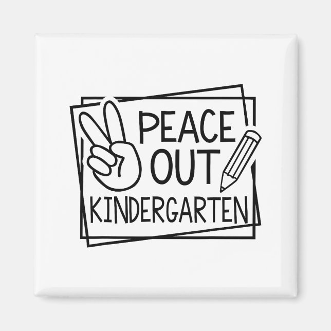 Aimant Jour Dernier De L'École À La Maternelle Pause Été (Devant)