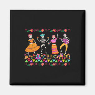 Aimant Jour des Morts Dia De Los Muertos Squelette Mexica