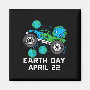 Aimant Jour des terres Enfants 22 avril Monster Truck Cut