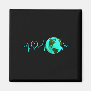 Aimant Jour des terres Heartbeat Recycling Climate Change
