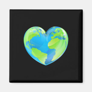 Aimant Jour des terres Love Heart World Globe