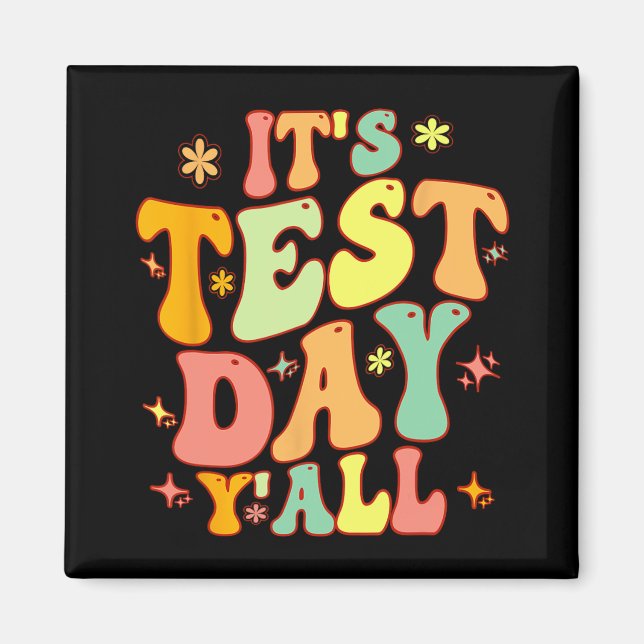 Aimant Jour D'Essai Yall Funky Test Day Pour Enseignant O (Devant)