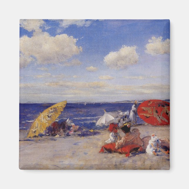 Aimant Jour d'été en bord de mer (Paysage de plage) (Devant)