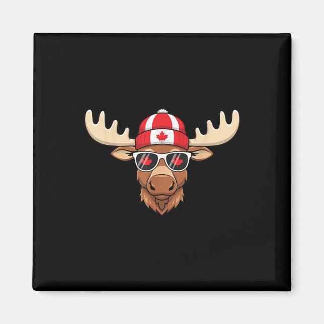 Aimant Jour du Canada Drapeau canadien Maple Leaf Moose S (Devant)