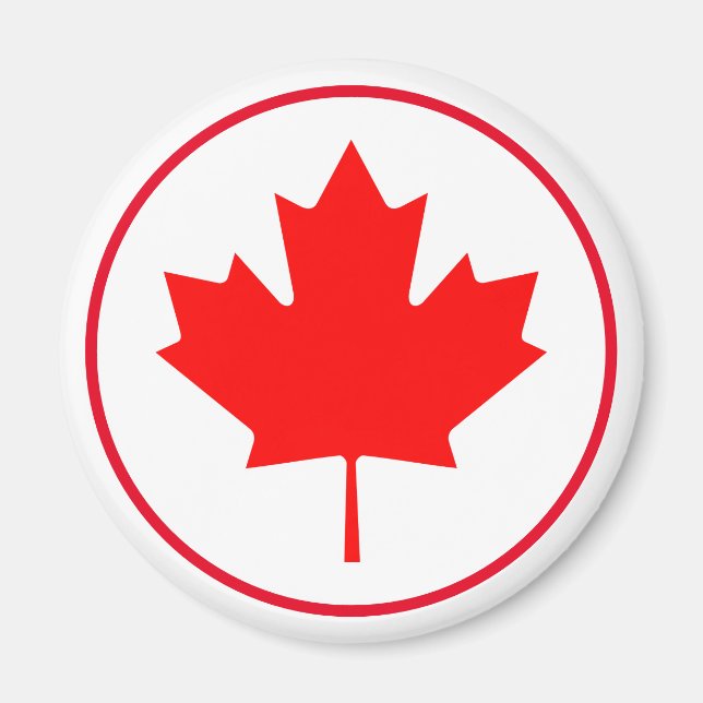 Aimant Jour du Canada Feuille d'érable canadienne rouge b (Devant)