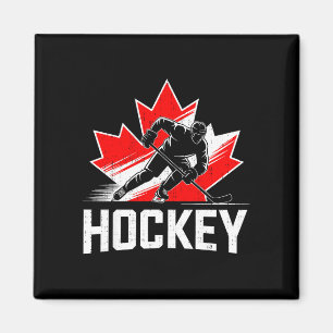 Aimant Jour du Canada hockey patriotique feuille d'érable