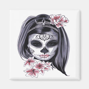 Aimant Jour du crâne de sucre des morts Día de Muertos
