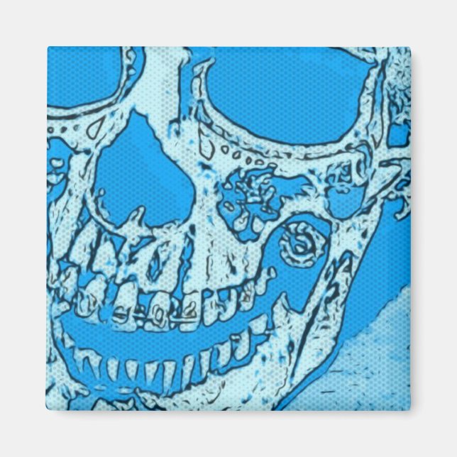 Aimant Jour du crâne mort conçu Bandana bleu clair (Devant)
