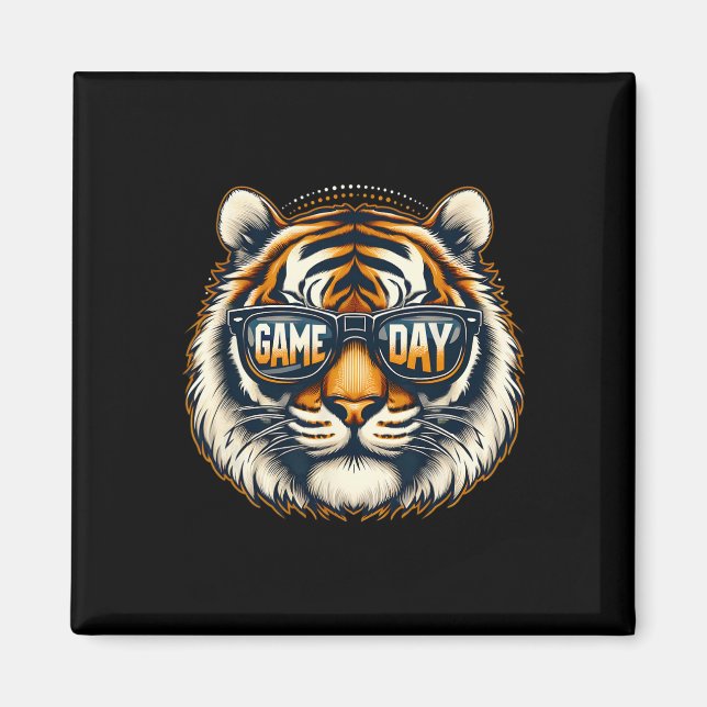Aimant Jour du jeu Thanksgiving Tiger Cool Touchdown Amer (Devant)
