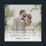 Aimant Jour du mariage Photo Merci Favoriser<br><div class="desc">Capturez la magie de votre jour de mariage et la gratitude de l'express à vos invités avec notre Merci photo Favor Magnet. Ce gage d'appréciation chaleureux allie le charme d'une photo mariage chère à l'aspect pratique d'un aimant, assurant à vos invités de revivre les souvenirs joyeux chaque fois qu'ils ouvrent...</div>