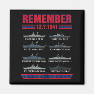 Aimant Jour du souvenir de Pearl Harbor le 7 décembre