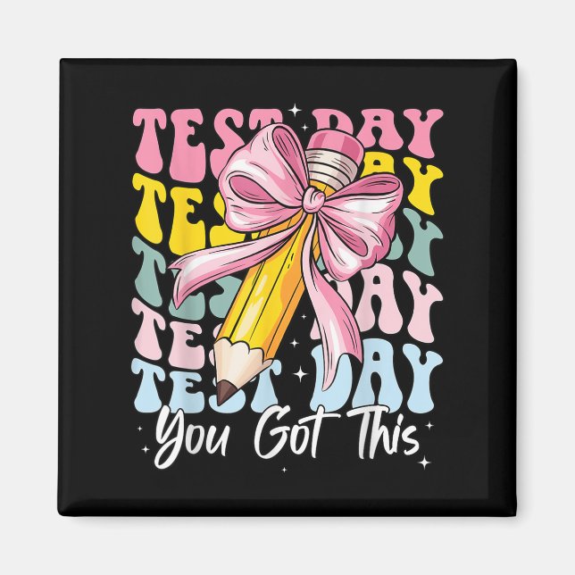 Aimant Jour du test, déchire le test, motivation pour l'e (Devant)