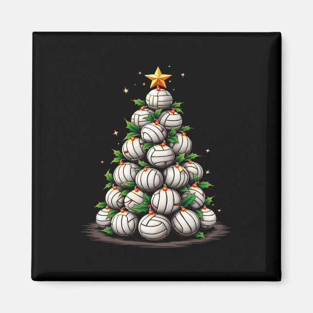 Aimant Jour férié de Noël de volley-ball (Devant)