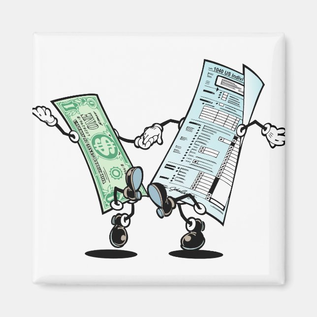 Aimant jour fiscal heureux (Devant)