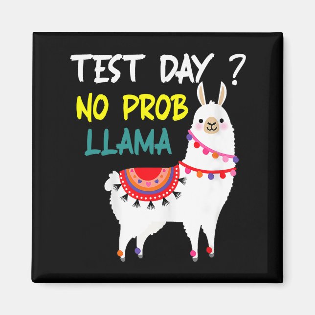 Aimant Jour No Prob-llama Llama Teacher Test Day Pour Le (Devant)