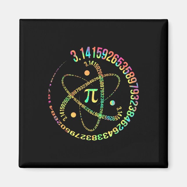 Aimant Jour Pi 3.14 Spiral Numéro Pi Enseignante Math Fem (Devant)