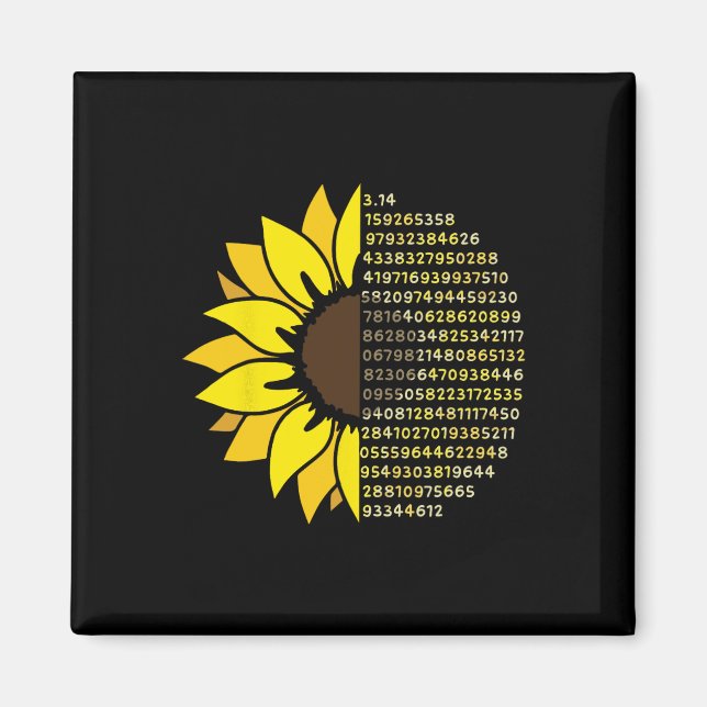 Aimant Jour Pi Tournesol 3.14 Numéro Pi Symbole Math Scie (Devant)