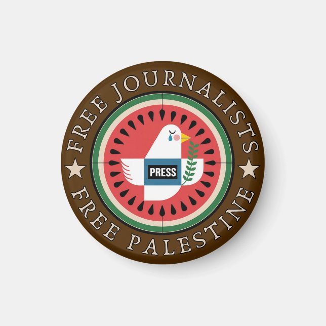 Aimant Journalistes libres, Palestine libre (Devant)