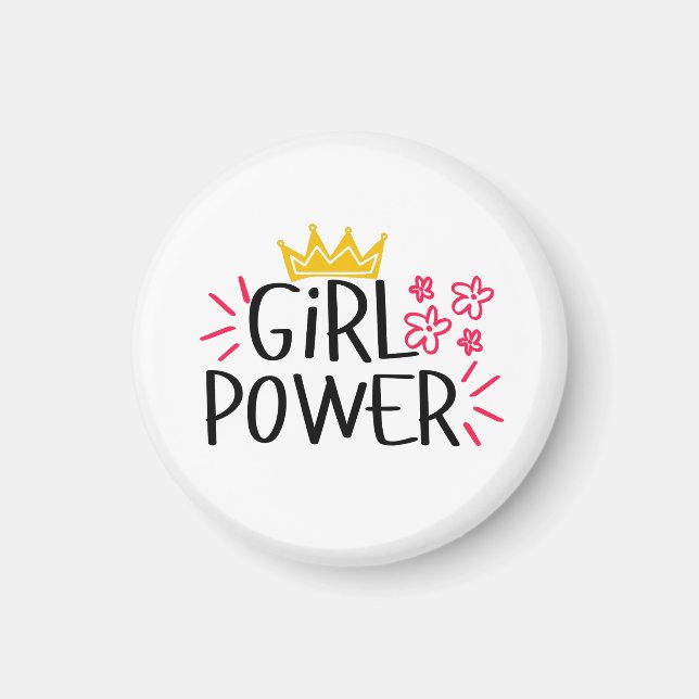 Aimant Journée des femmes Girl Power (Devant)