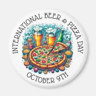 Aimant Journée internationale de la bière et de la pizza