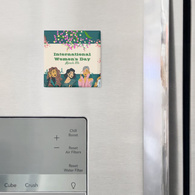 Aimant Journée internationale de la femme 8 mars Floral (In situ (réfrigérateur))