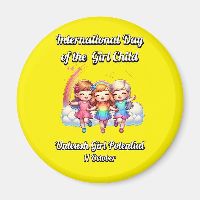 Aimant Journée internationale de la Fille. Potentiel des  (Devant)