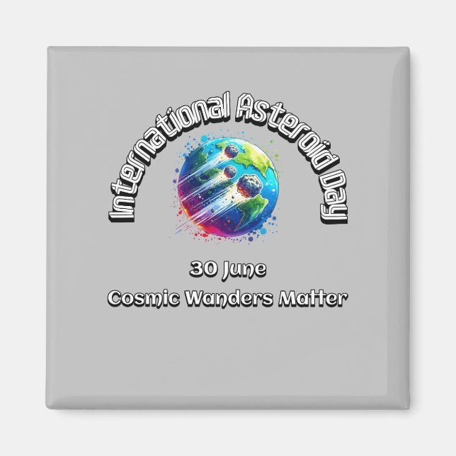 Aimant Journée Internationale des Astéroïdes. Les merveil (Devant)