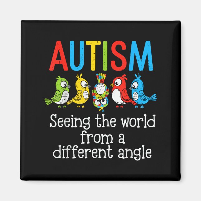 Aimant Journée mondiale de l'autisme Voir le monde différ (Devant)